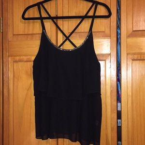 ✂️💲Black Beaded Tank Top